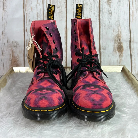 New Dr. Martens 1460 Pascal Tie Dye Suede Leather Lace up Boots - Picture 8 of 11